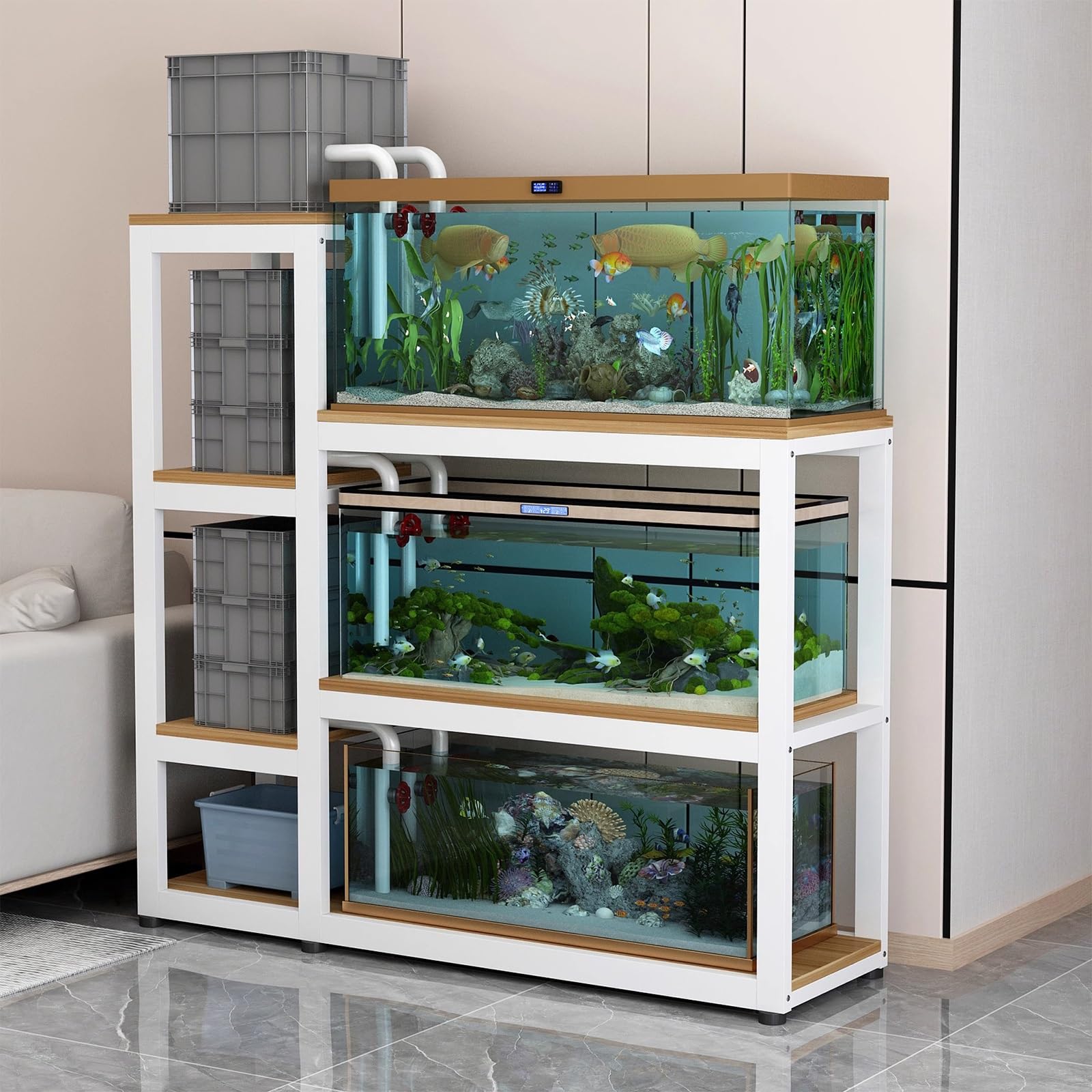 Estante para acuario con patas antideslizantes que solucionan la vibración y falta de espacio