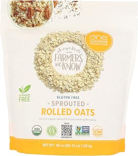 One Degree Organic Sprouted Rolled Oats, 45 oz | Gluten-Free, Glyphosate-Free, USDA Organic Breakfast Oats