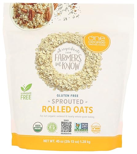 ONE DEGREE ORGANIC FOODS Avena enrollada germinada orgánica, 45 onzas