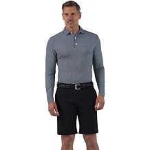 IBCOOL Athleisure Wear Sun Protective UPF 50+ Icefil Cooling-Mini Check Print Long Sleeve Polo Modern Fit-95754