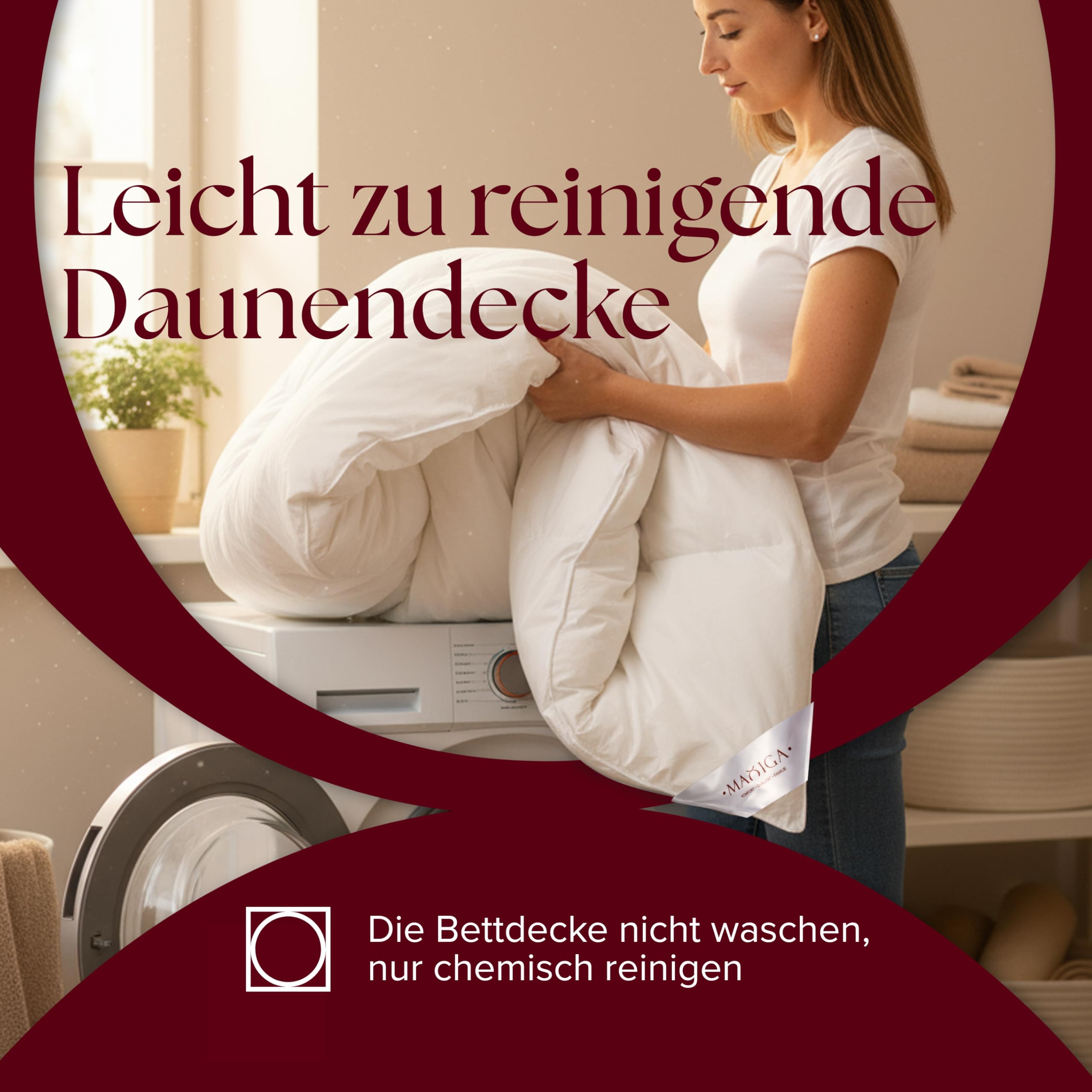 Reine Daunendecke Winter - 100% DAUNEN, 135x200 cm, extra warm 1800g Füllgewicht, atmungsaktiv, Oeko-TEX Zertifiziert, Allergiker geeignet, hochwertige Baumwollhülle