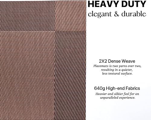 Miniatura 119 de LEXMORE Juego de 6 manteles individuales tejidos de vinilo/plástico para mesa de cocina, interior/exterior, lavables, manteles individuales lavables