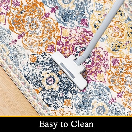 Miniatura 7 de Vaukki Alfombra para sala de estar, vintage lanudo y suave, alfombra de área de cocina antideslizante, alfombra lavable de granja para dormitorio,