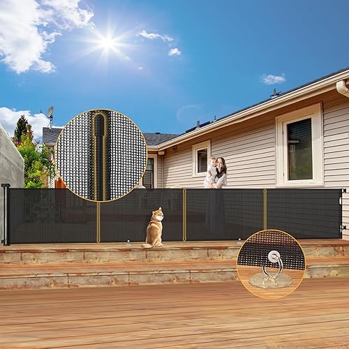 Puertas retráctiles para bebés de 200 pulgadas extra anchas, puerta retráctil para perros de 34 pulgadas de alto para puertas, puerta retráctil