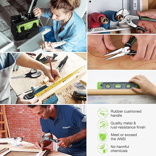 Miniatura 6 de WORKPRO Juego de herramientas para el hogar con taladro atornillador inalámbrico de iones de litio de 20V, kit de herramientas de reparación