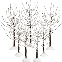 Chuangdi 7 Pieces Christmas Decor Trees Snow Covered Village Winter Snow Model Trees in 2 Sizes for Christmas Displays Fairy Tale Gardens Village Ads and Holiday Decoration