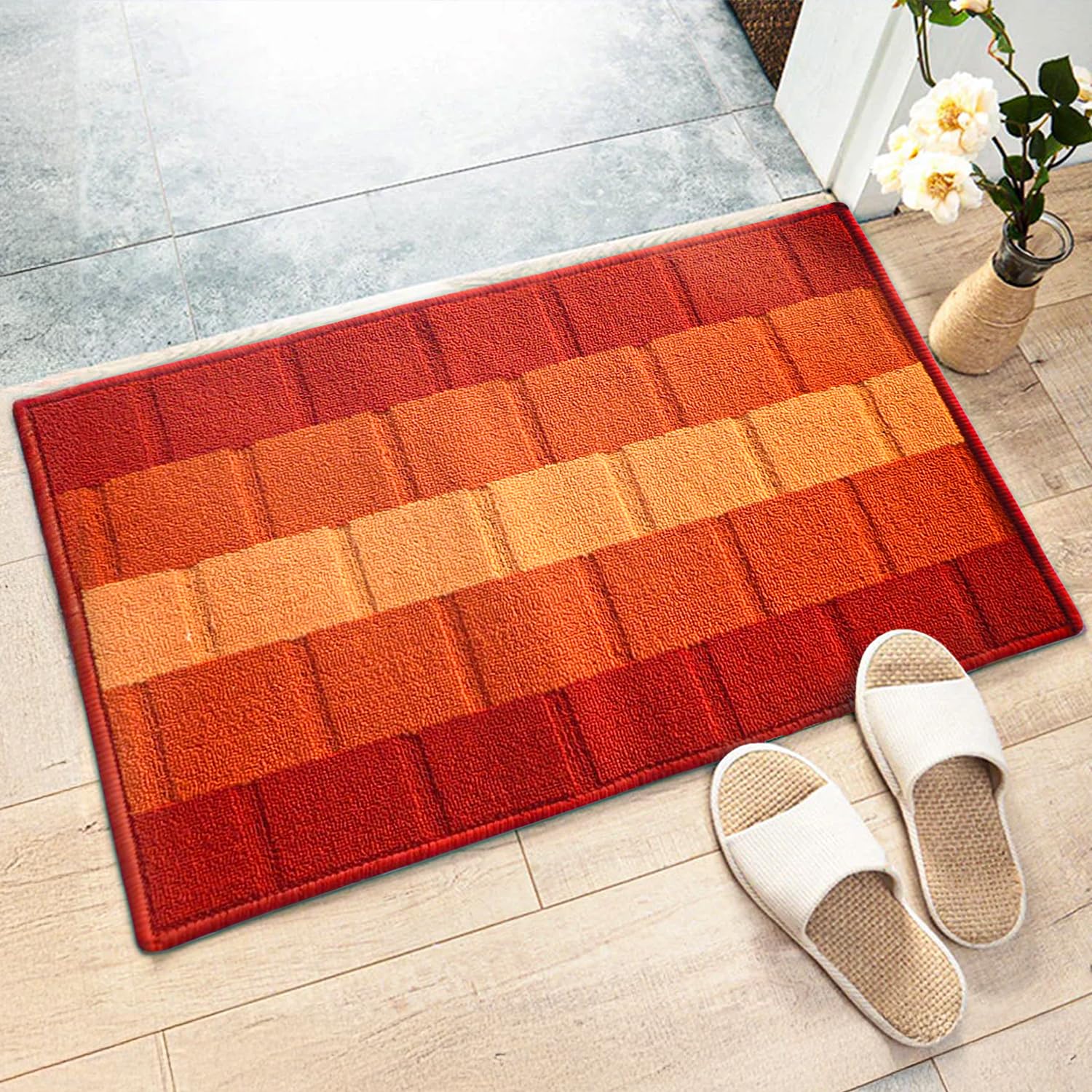 Status Contract Anti Slip Front Door Mat|(38x58cm) Living Room Rug for Entrance Door|Polypropylene Floor Mats for Home|Essential Small Rug Office, Bedroom & Kitchen| (Orange) (B01M0Q9W5V) Amazon Price History, Amazon Price Tracker