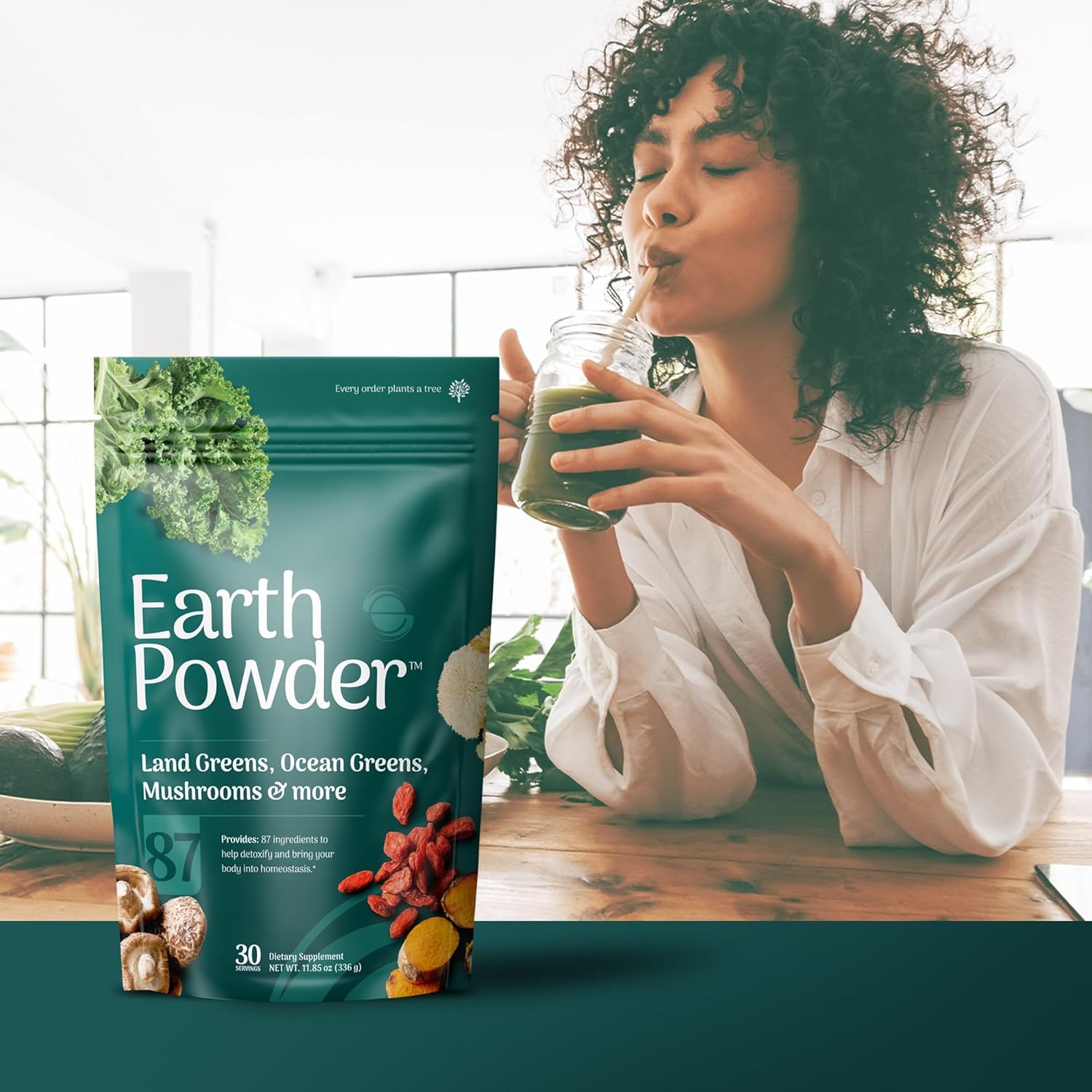 Daily Foundational Nutrition Supplement with 28 Greens & 10 Mushrooms | 87 Nutrients for Energy, Gut Health & Mental Clarity