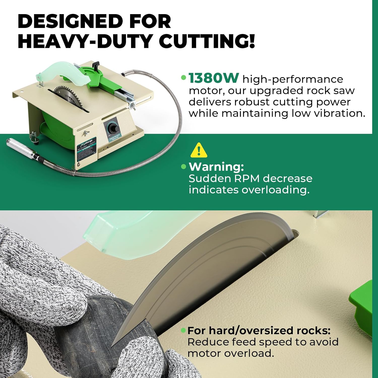 Pro Lapidary Saw for Cutting Rocks, 110V 1380W Jewelry Rock Saw Rock Cutter for Crafts Lapidary Equipment for Heavy Duty Gemstone Cutting Grinding Woodworking Carving