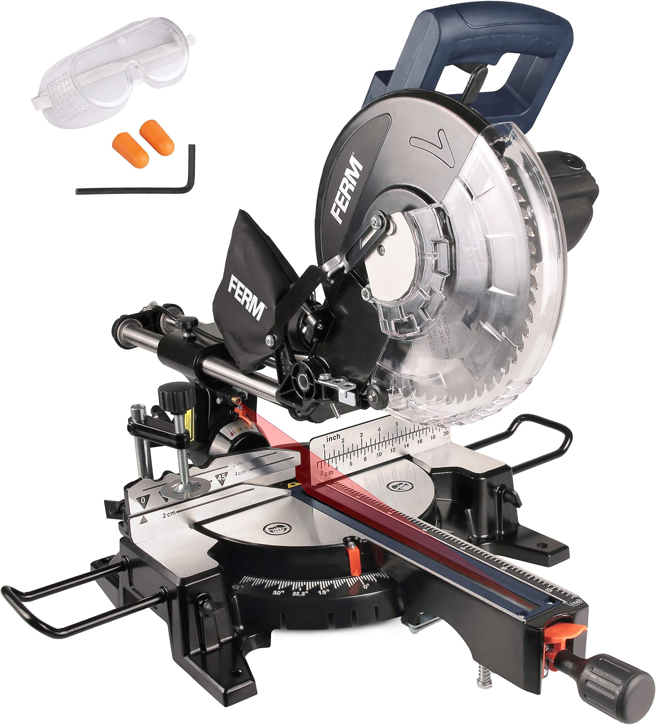Ferm Battery Powered Radial Mitre Saw, (255 mm, 1900 W, Multicolour)