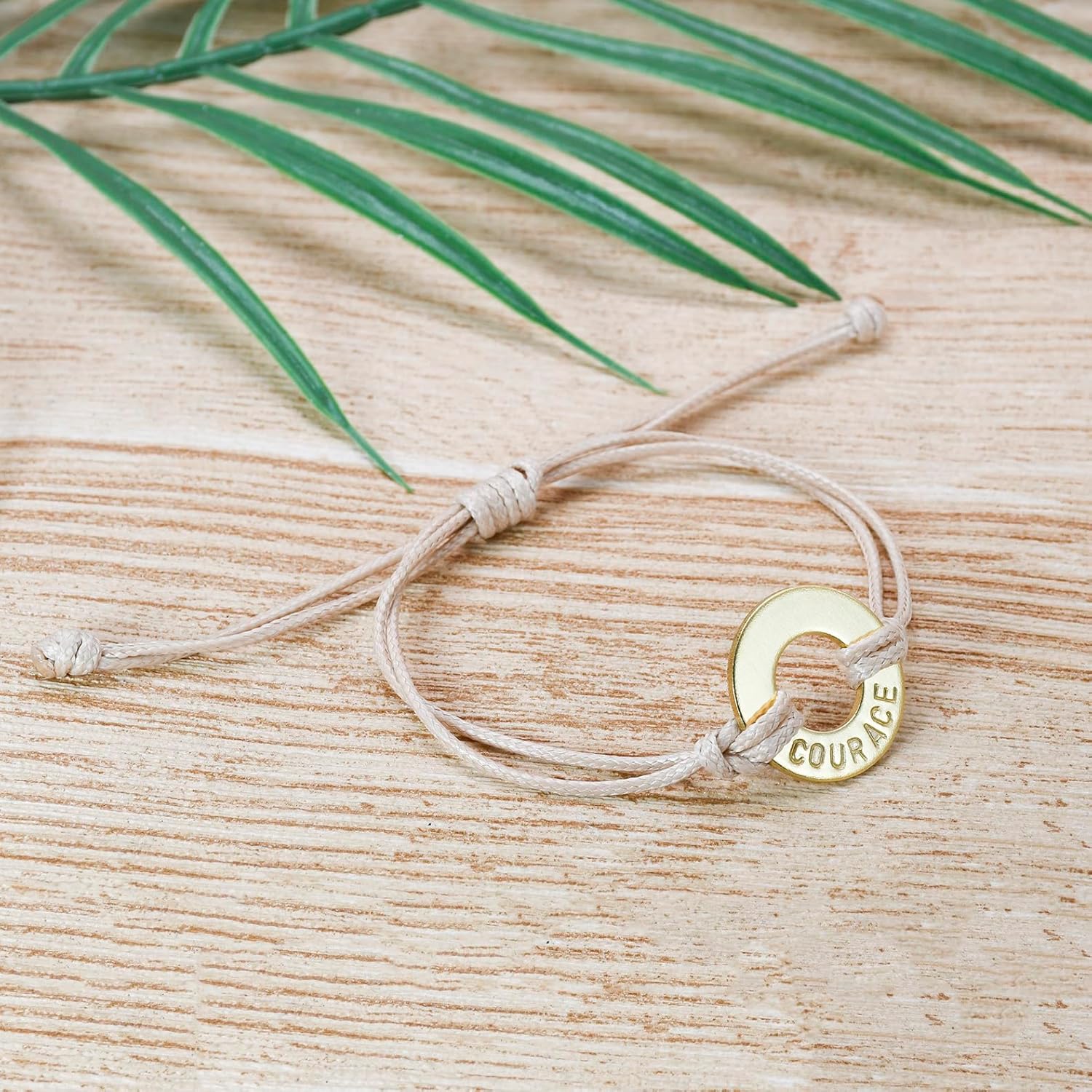 ABBECIAO 5Pack Brass Washer Stamping Bracelet Project Kit for Metal Stamping and Word Bracelet Jewelry Making (Khaki)