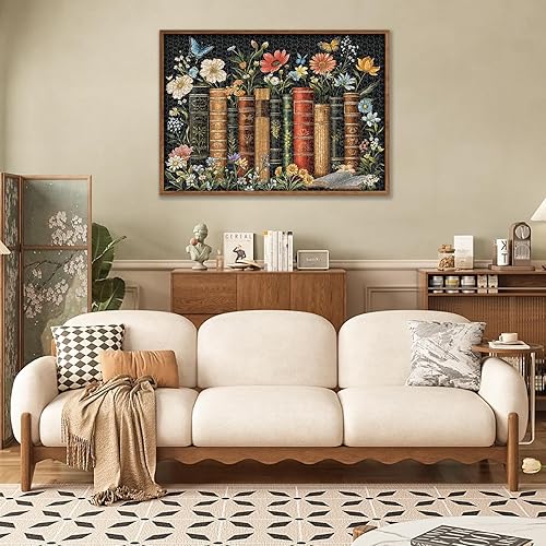 Miniatura 6 de crowm Rompecabezas de 1000 piezas para adultos, rompecabezas de libros, páginas de flores silvestres para amantes de los libros y las flores,