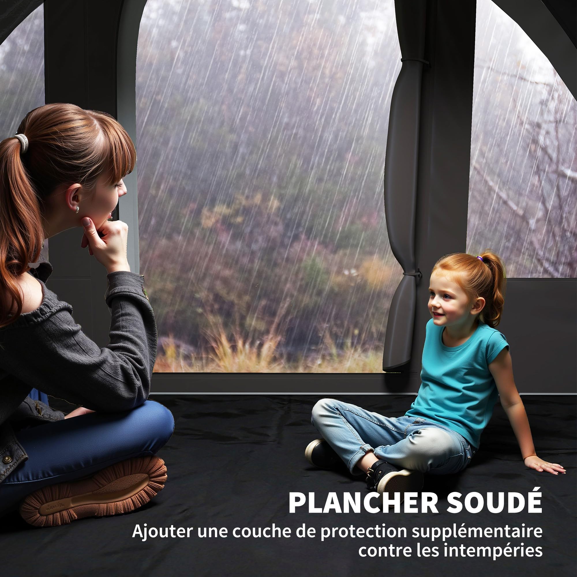 Outsunny Tente de Camping avec Porche pour 4 à 6 Personnes, Tente Tunnel familiale légère ventilée étanche 5 000 mm Montage Facile, Sac de Transport et Tapis Inclus, pour randonnée Trekking, Gris