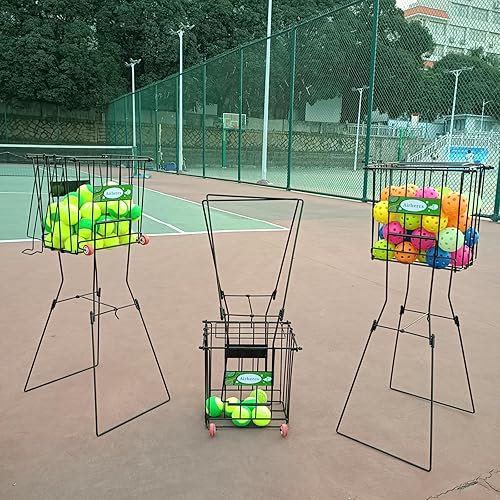Miniatura 6 de Tolvas de pelota de tenis, tolva de pickleball, 79 tenis o 50 unidades de pickleball, también se puede utilizar como recogedor de pelotas, fácil de