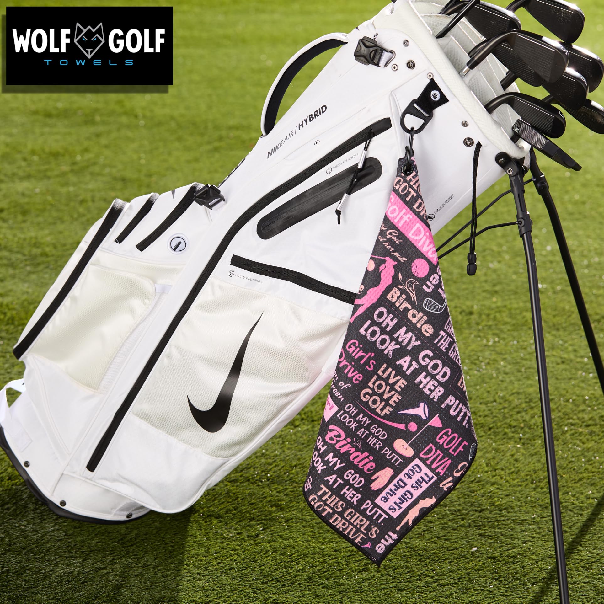 Toalla de golf para mujer, accesorios de golf para mujer, regalos de golf para mujer, divertida toalla de golf impresa
