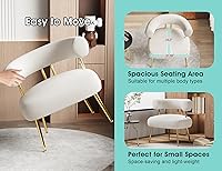 Vista 6 de Silla decorativa moderna de terciopelo, silla de barril tapizada redonda para espacios pequeños, sillón de esquina lateral esponjoso para sala