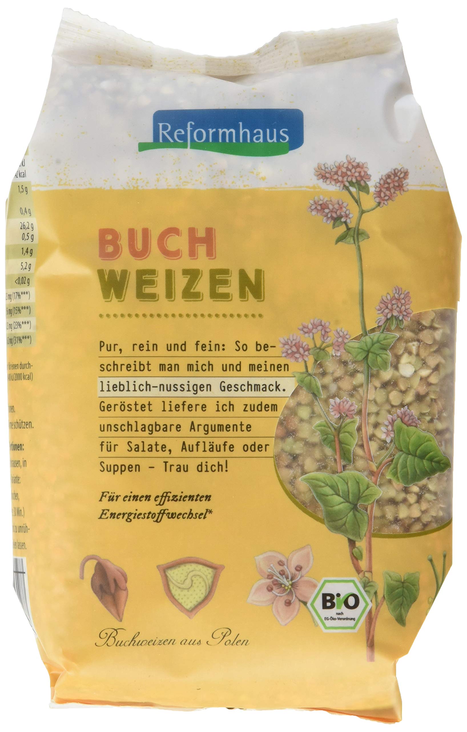 Reformhaus Buchweizen ganz Bio, 6er Pack (6 x 500 g)