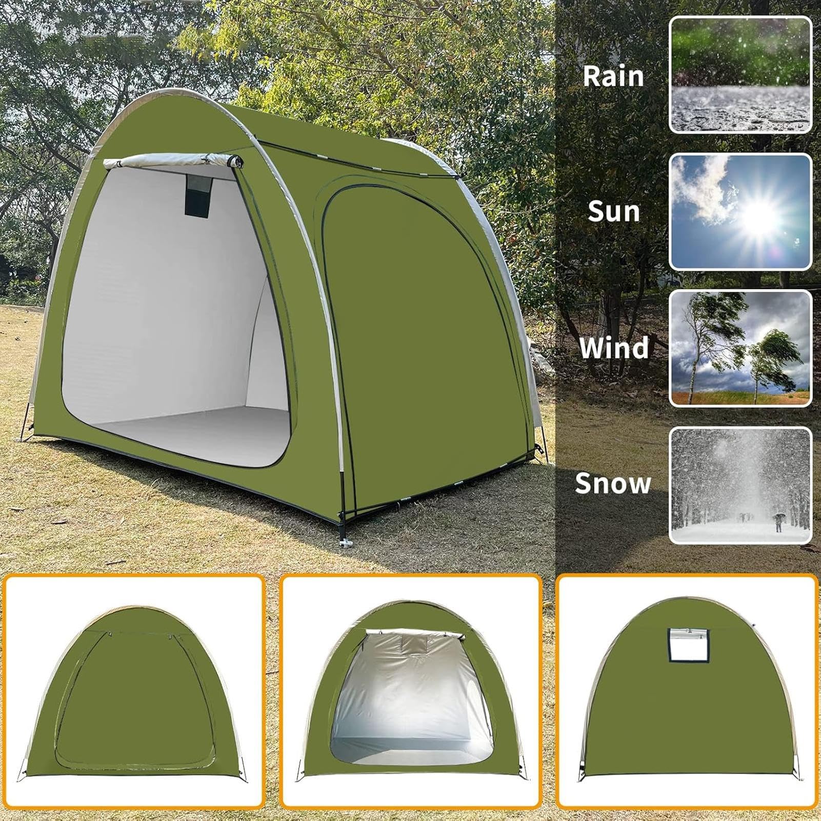 Ripostigli Portabici Resistente Ai Raggi UV E Alle Intemperie, Pieghevole, | Copertura Portatile Per Motocicletta Per Esterni, Giardino, Patio, Prato, Terrazza E Campeggio