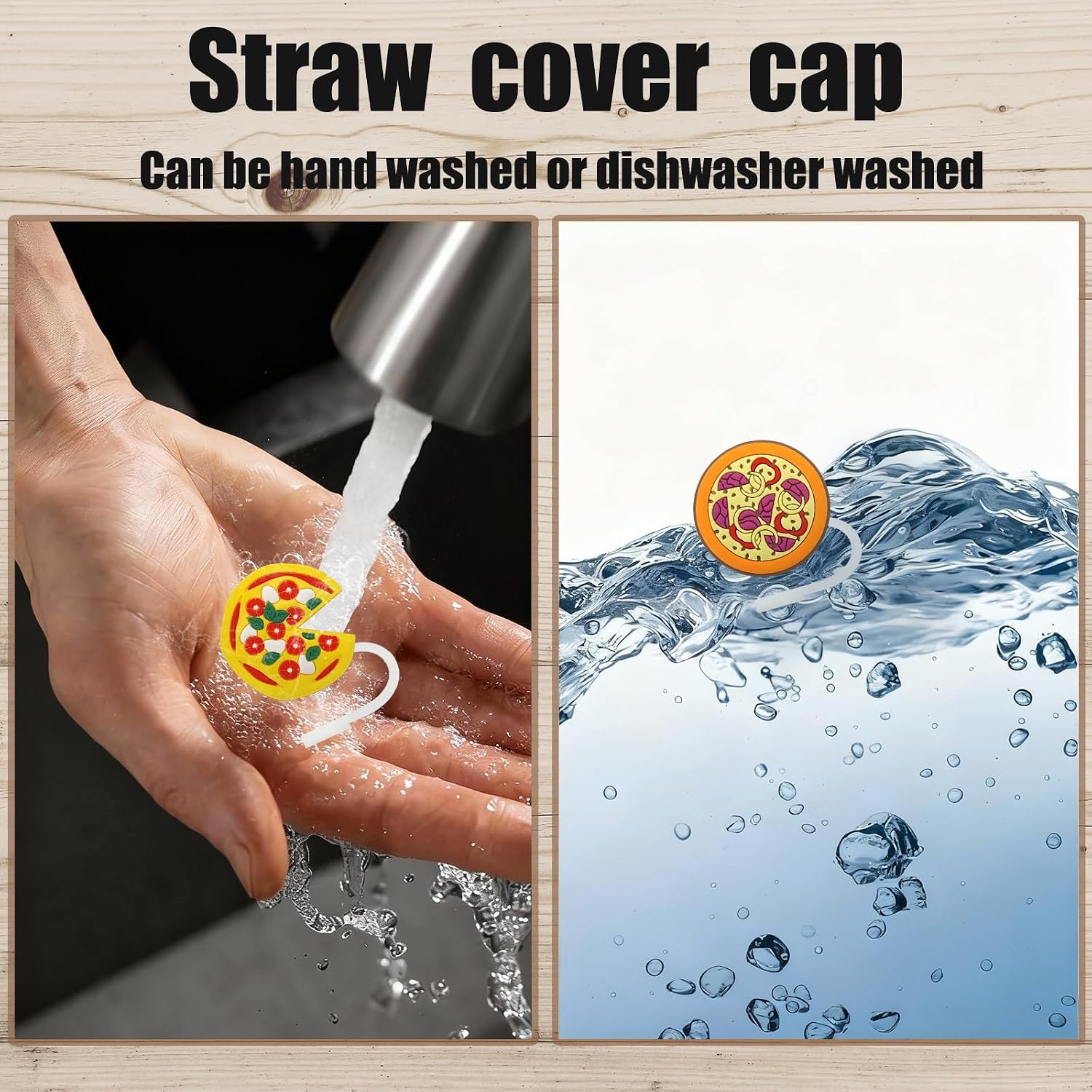 4Pcs Pizza Silicone Straw Cover Cap for Stanley Cup, Reusable 10mm (0.4in)