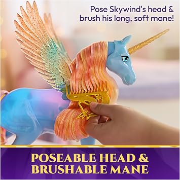 Unicorn Academy, Interactive Glow Magic Skywind Unicorn Toy with Magical Lights & Sounds, Dolls & Unicorn Toys for Girls, Birthday Gifts for Ages 4 and up