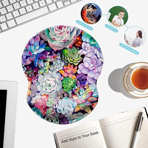 Miniatura 149 de Alfombrilla para mouse con soporte de muñeca, almohadilla antideslizante para mouse para oficina, computadora, laptop y Mac, cómoda y ligera