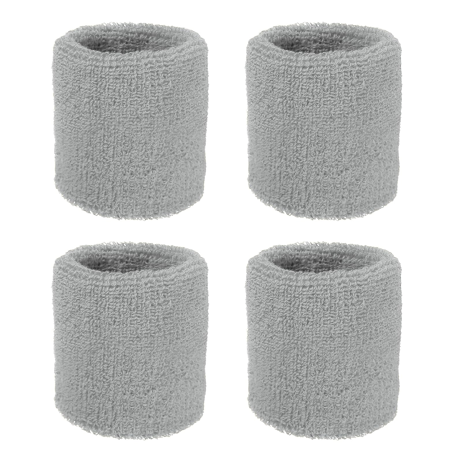 YELARXI Wristbands Sweatbands, Wrist Bands for Sweat Sports Wristbands 3x3 in & 4 Pack & Light Gray-Fitting for (Tennis/Basketball/Football/Running/Working Out/Men & Women) โ image 1