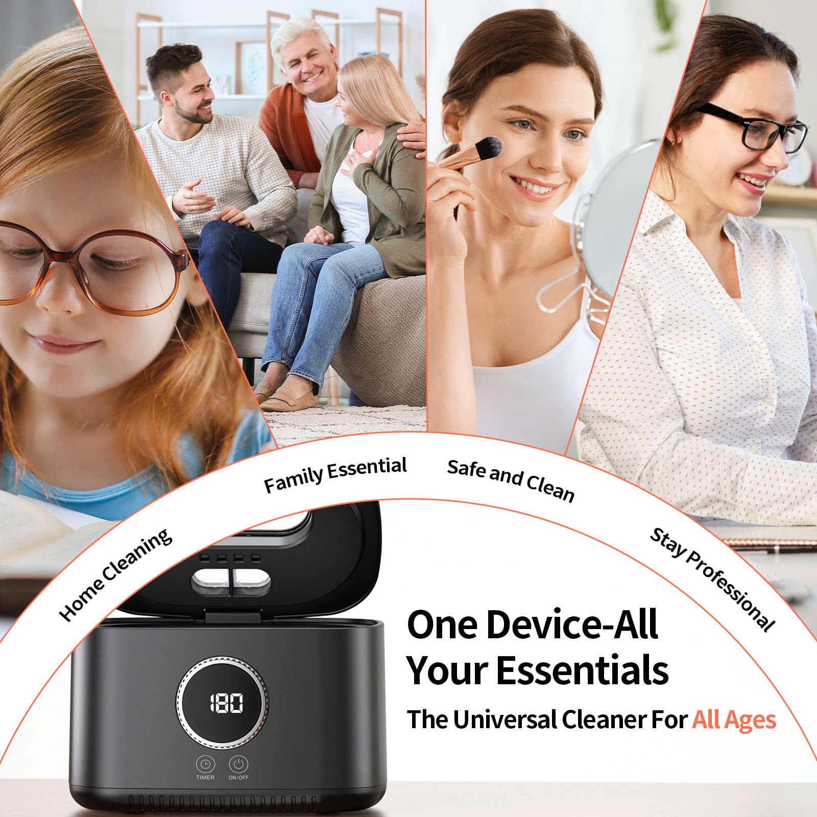 Limpiador ultrasónico para joyas, máquina de limpieza ultrasónica de 47 kHz