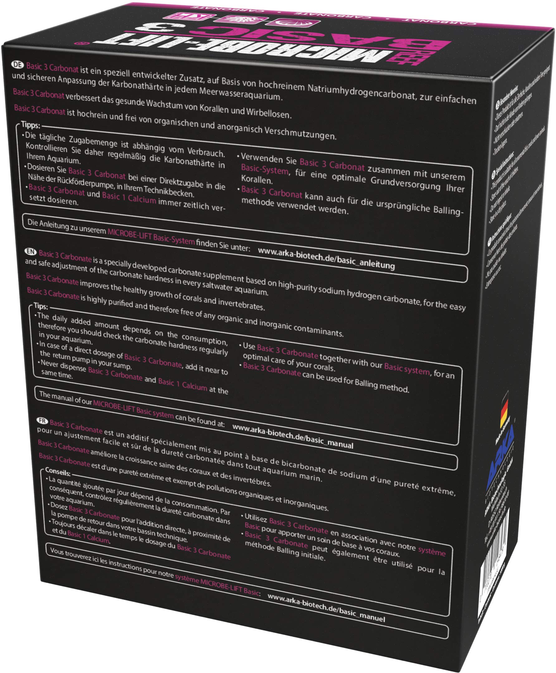 MICROBE-LIFT Basic 3 Carbonate – wysokowartościowy (KH) do każdego akwarium wody morskiej, bardzo wydajny, 1 kg