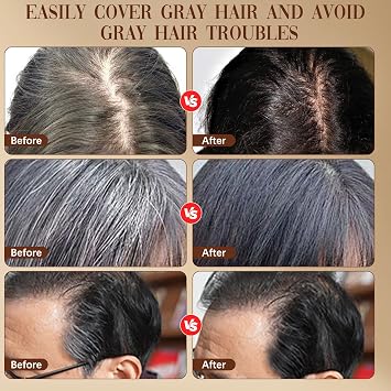 2-in-1 Hair Color Stick & Comb, Waterproof and Sweat-Proof Hair Dye Comb, Instant Convenient Root Touch Up for Gray Hair, Touch up Comb for Women & Men (Black Bronw)