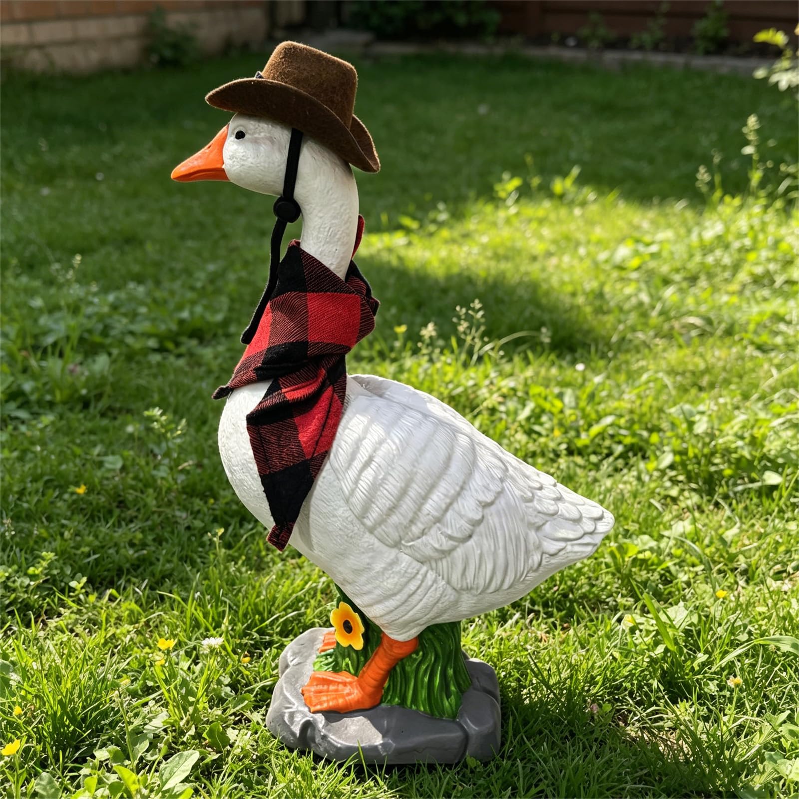 Large Realistic Porch Goose Statue with Resin Base