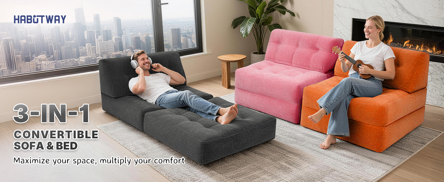 Amazon.com: HABUTWAY Folding Sofa Bed, Convertible Sleeper Chair