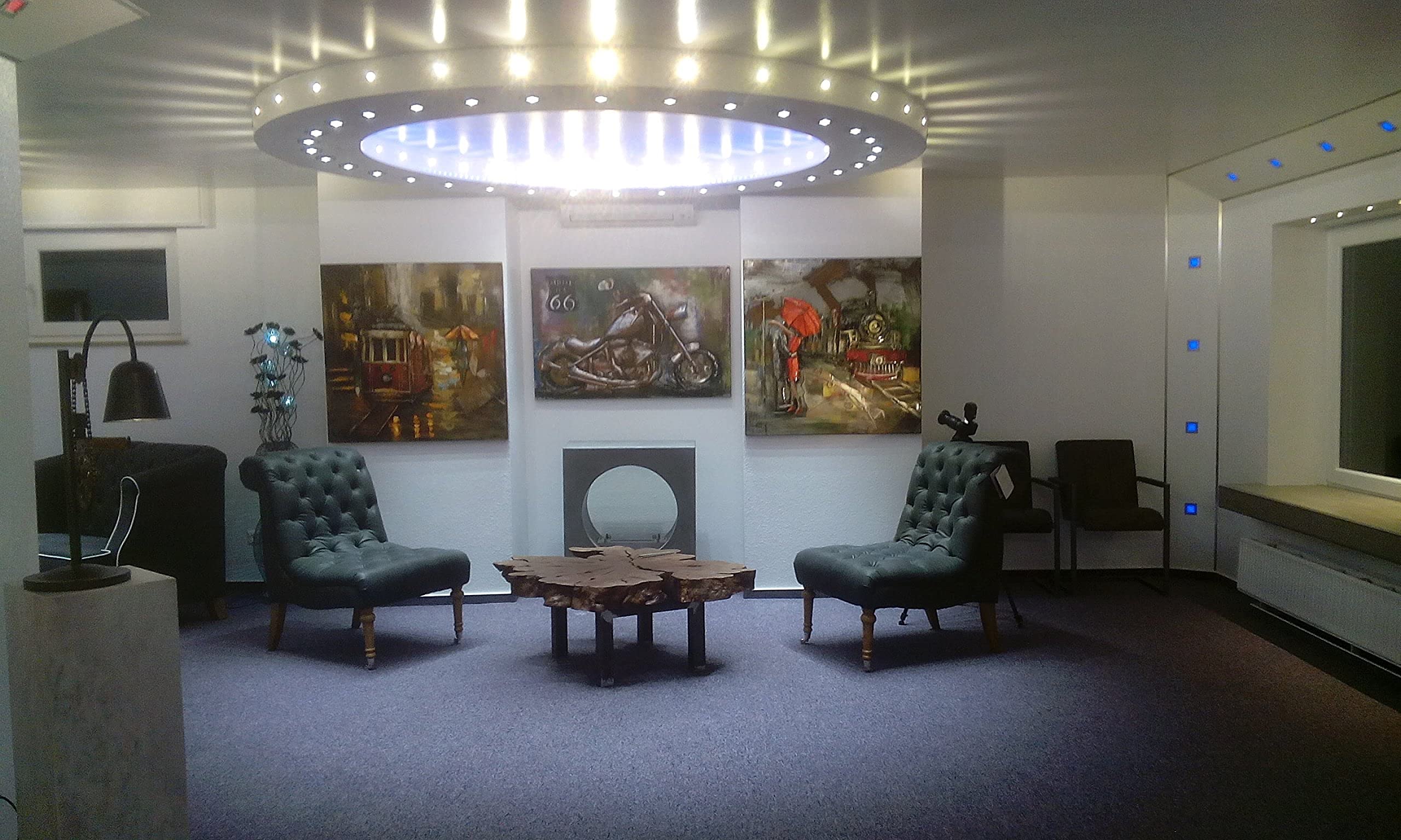 3 x New Gabi-LED IP44 flache LED Möbeleinbauleuchte 2,4Watt, Einbautiefe 22mm,Lichtfarbe kaltweiß, 4000 Kelvin, Farbe in edelstahl-gebürstet Optik 12V -Anschluß, fertig montiert, mit AMP Stecker