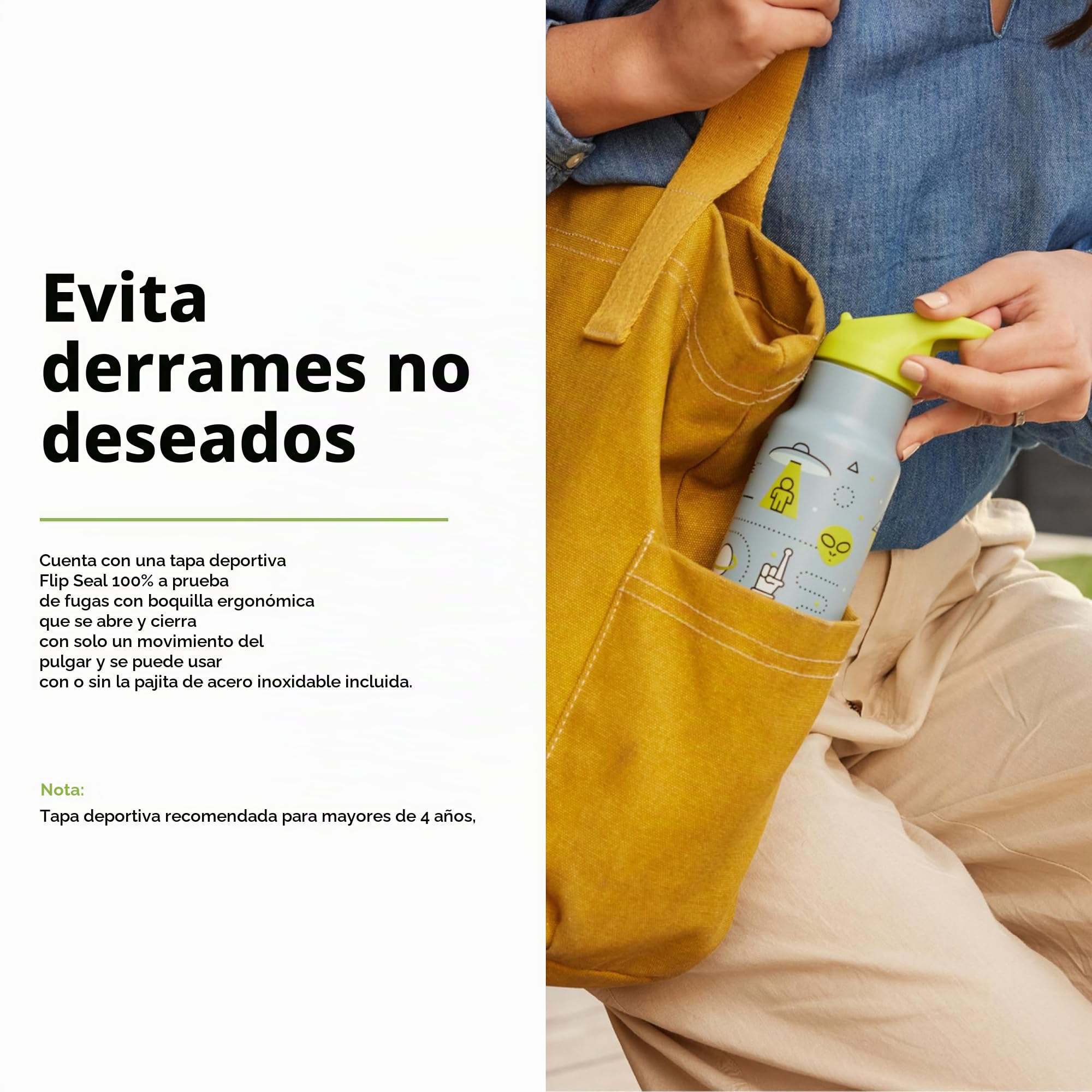 Klean Kanteen Termo para niños, 355 ml, acero inoxidable, tapa deportiva con pajita, color azul y verde
