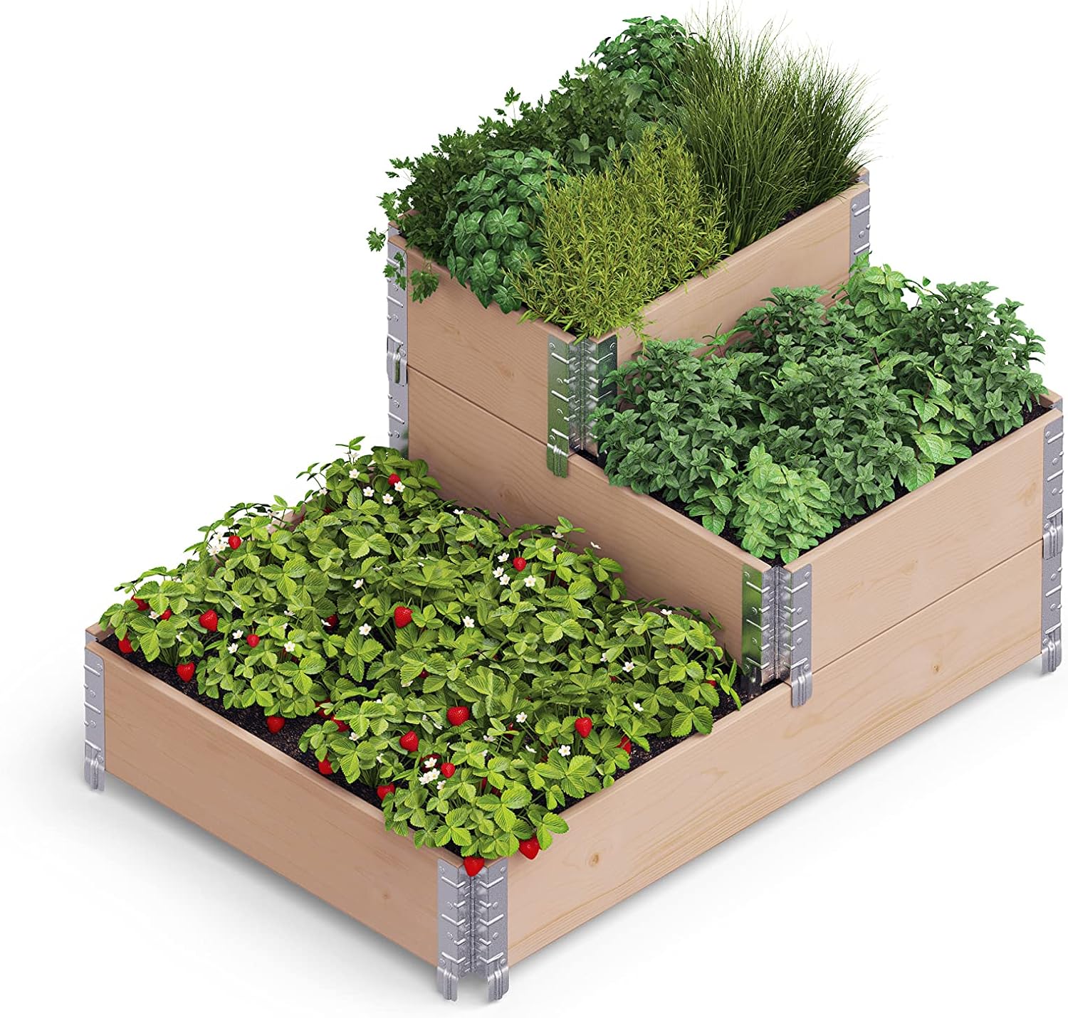 Raised Bed, Wood, Brown, Top 60 x 40 cm