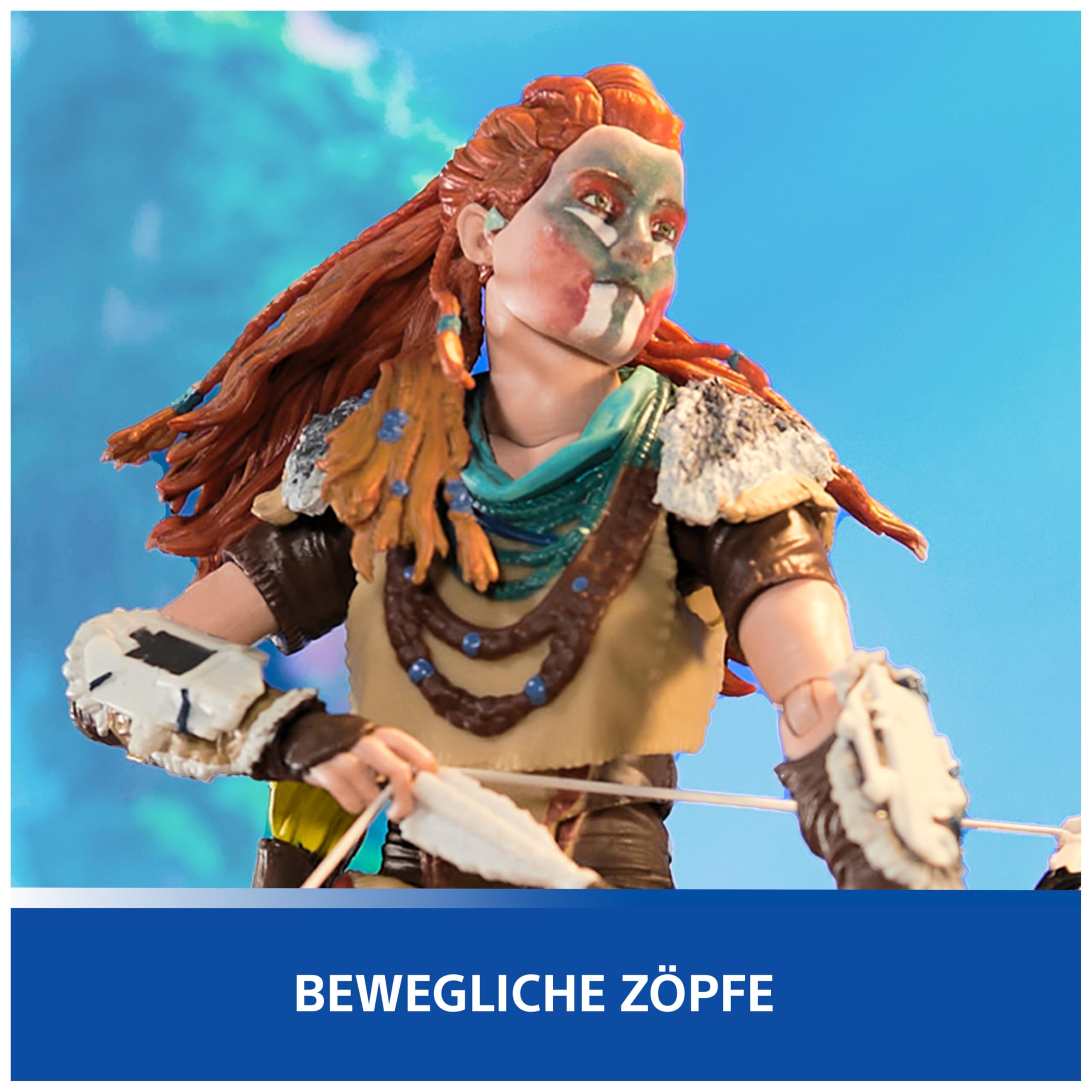 Playstation Horizon Forbidden West, Deluxe Actionfigur Aloy mit 15 Zubehörteilen, 15 cm, The Shapes Kollektion, für PS5 Fans und Sammler ab 17 Jahren
