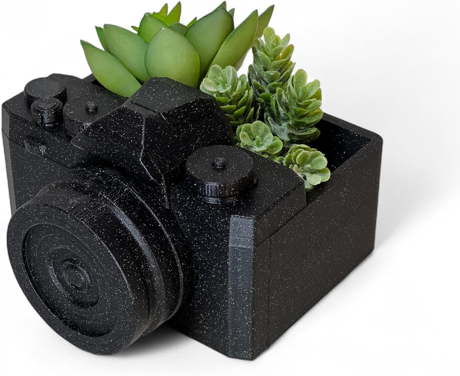 Camera Planter Succulent Home Decor Pot, Photographer Lovers, Indoor Household Planter, Great Gift Ideas (Galaxy Black)