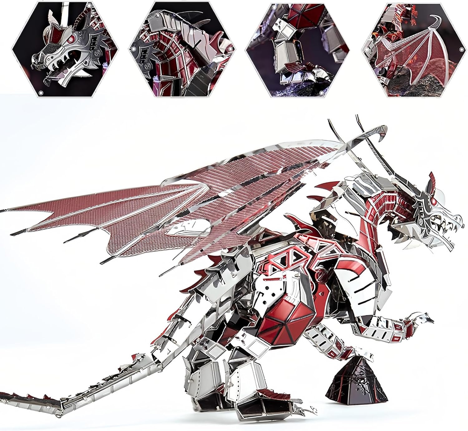 3D Metal Puzzle for Adults,Flying Dragon Puzzle Building Set，3D Metal Model Kit, Brain Teaser Puzzles DIY Assembling for Stress Relief - High end Men's GIF