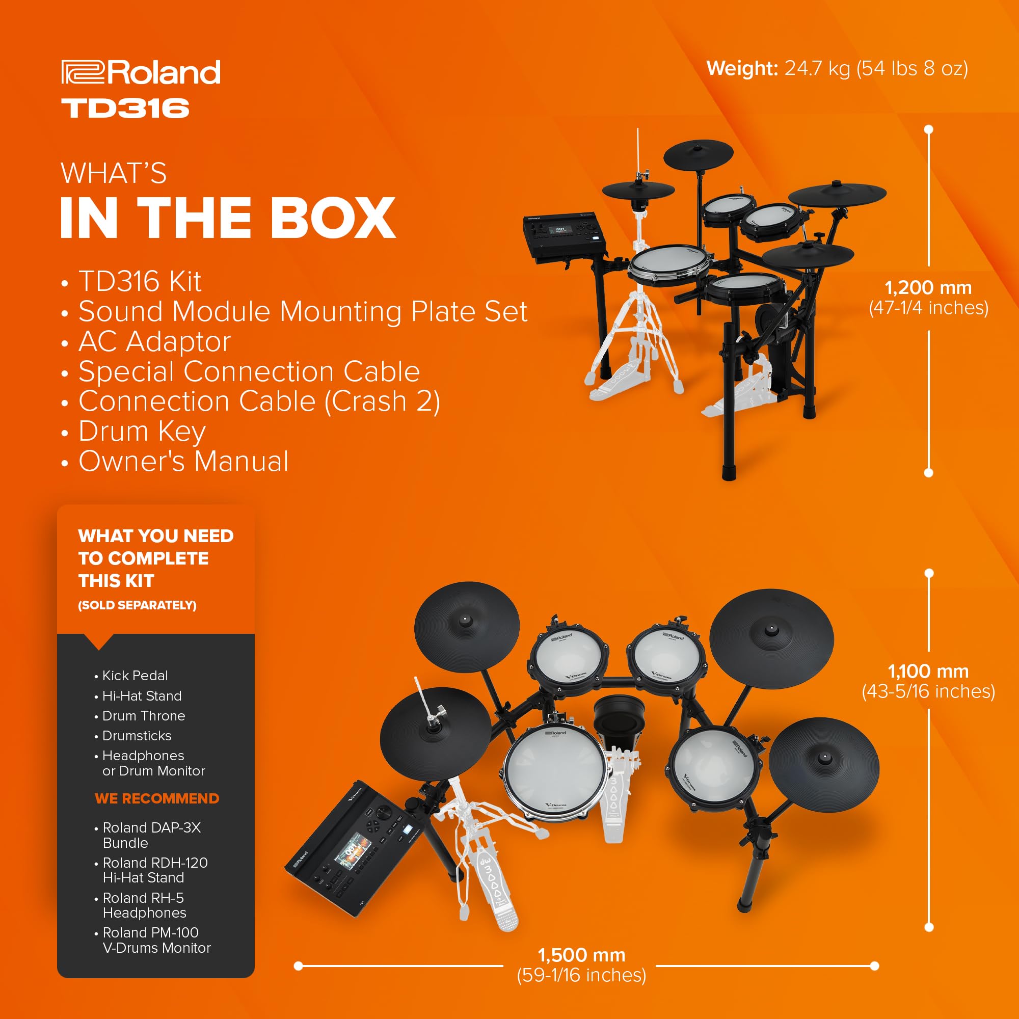 Amazon | Roland TD316 V-Drums | コンパクト3シリーズミッドレベルV