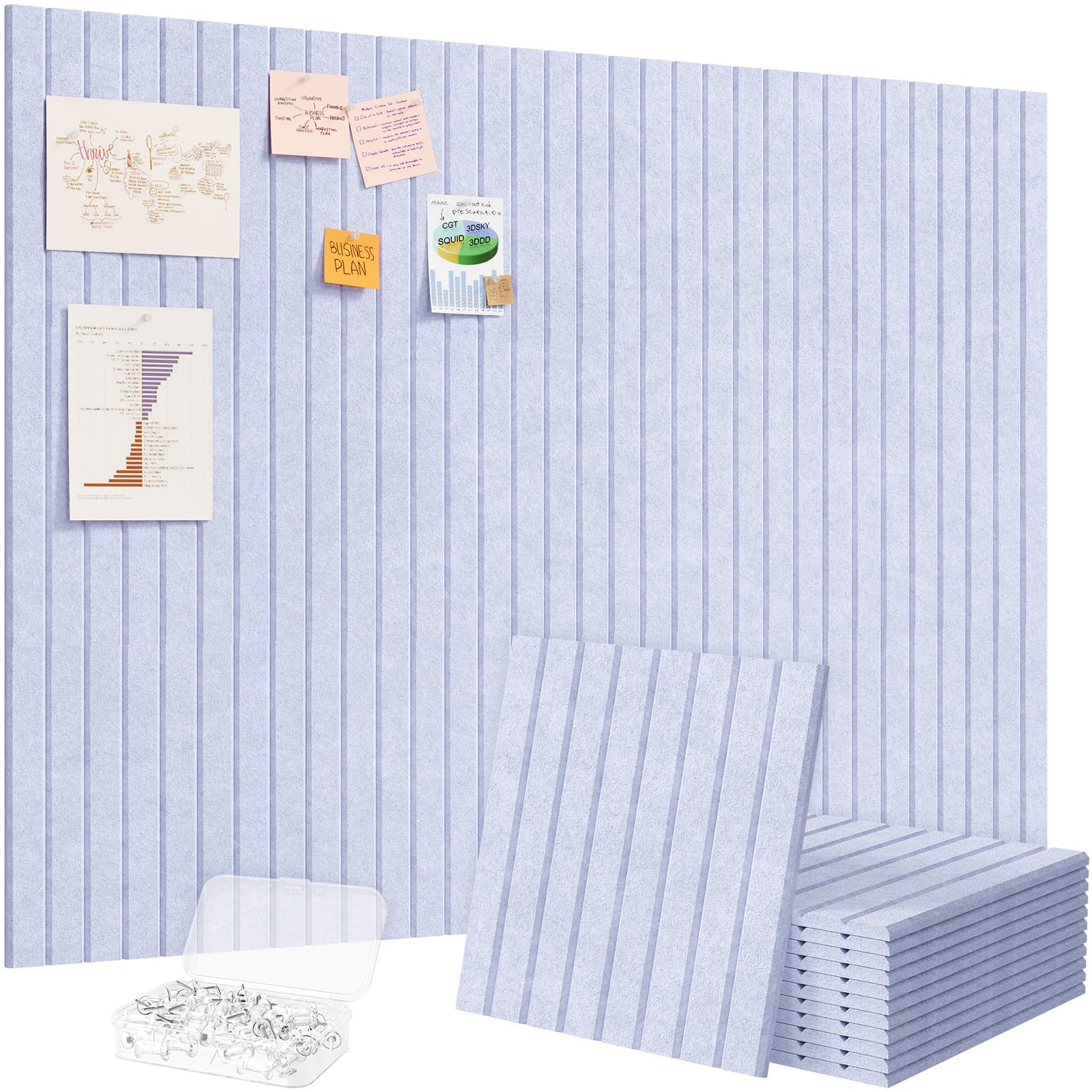 Lifewit 120 x 90 cm Filz Pinnwand Selbstklebend, 12 Pack Pinnwand Kork Alternative, Dekorative Vision Board Fotowand Pin Board Memoboard mit 50 Stück Pinnnadeln für Büro, Kinderzimmer, Blauviolett