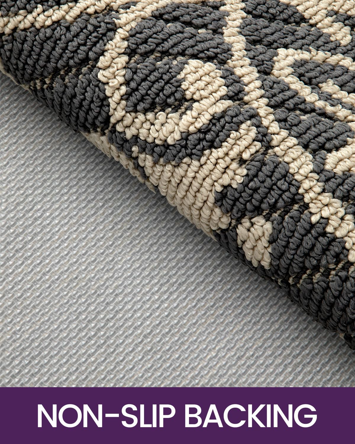 DEXI Tapis d'entrée intérieur pour porte d'entrée, tapis de bienvenue à profil bas, fin, antidérapant, lavable, pour sol de maison, capte la saleté, 81 x 122 cm, gris foncé