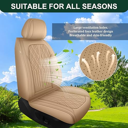 Miniatura 10 de Funda de asiento para ChevyChevrolet Trailblazer 2021-2024, juego completo de 5 asientos de automóvil, fundas de asiento de cuero, impermeables,