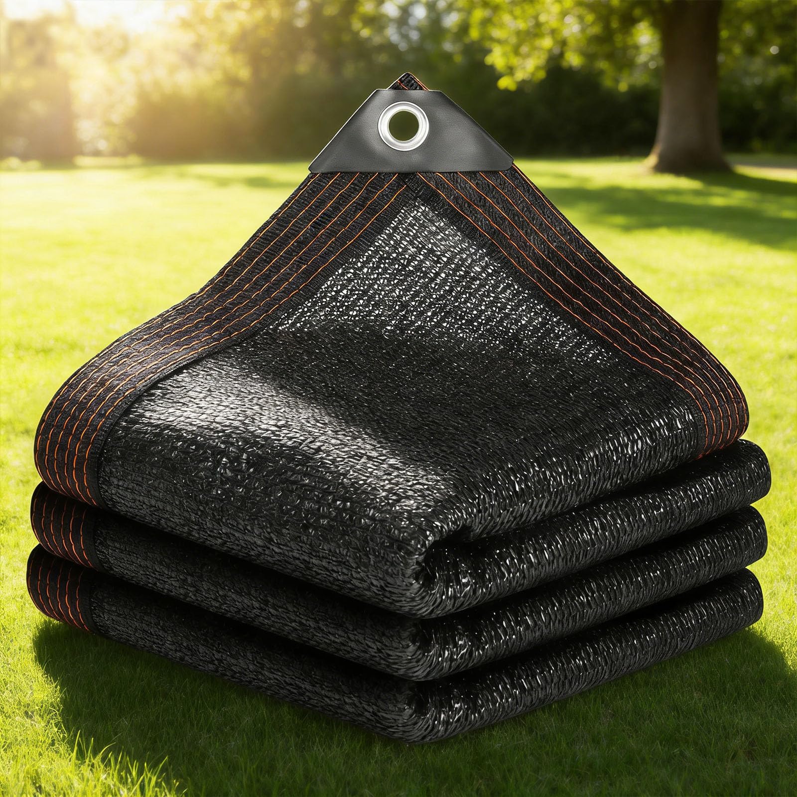 Malla sombra transpirable e impermeable negra para protección UV de plantas