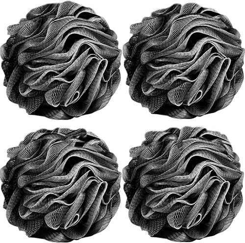 Fu Store Paquete de 4 esponjas de baño de 1.76 oz (50 g), esponja de malla para baño para hombres y mujeres, 4 unidades de esponja de limpieza (1.76