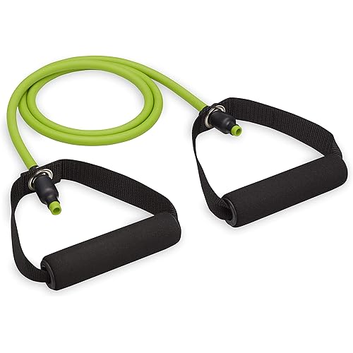 FILA Accessories Resistance Band with Handles - Exercise Band Workout Cord with Comfort-Foam Handles for Fitness Strength Training | Ideal for Home Gym, Women, Men