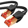 Cat 8 Ethernet Cable 10m, High-Speed Long Network Internet Cable RJ45 12m 15m 18m 20m 40Gbps 2000Mhz OFCTU1-SFTP Gold Plated Gigabit Patch Cords 10m black round cable Compatible with Cat 765