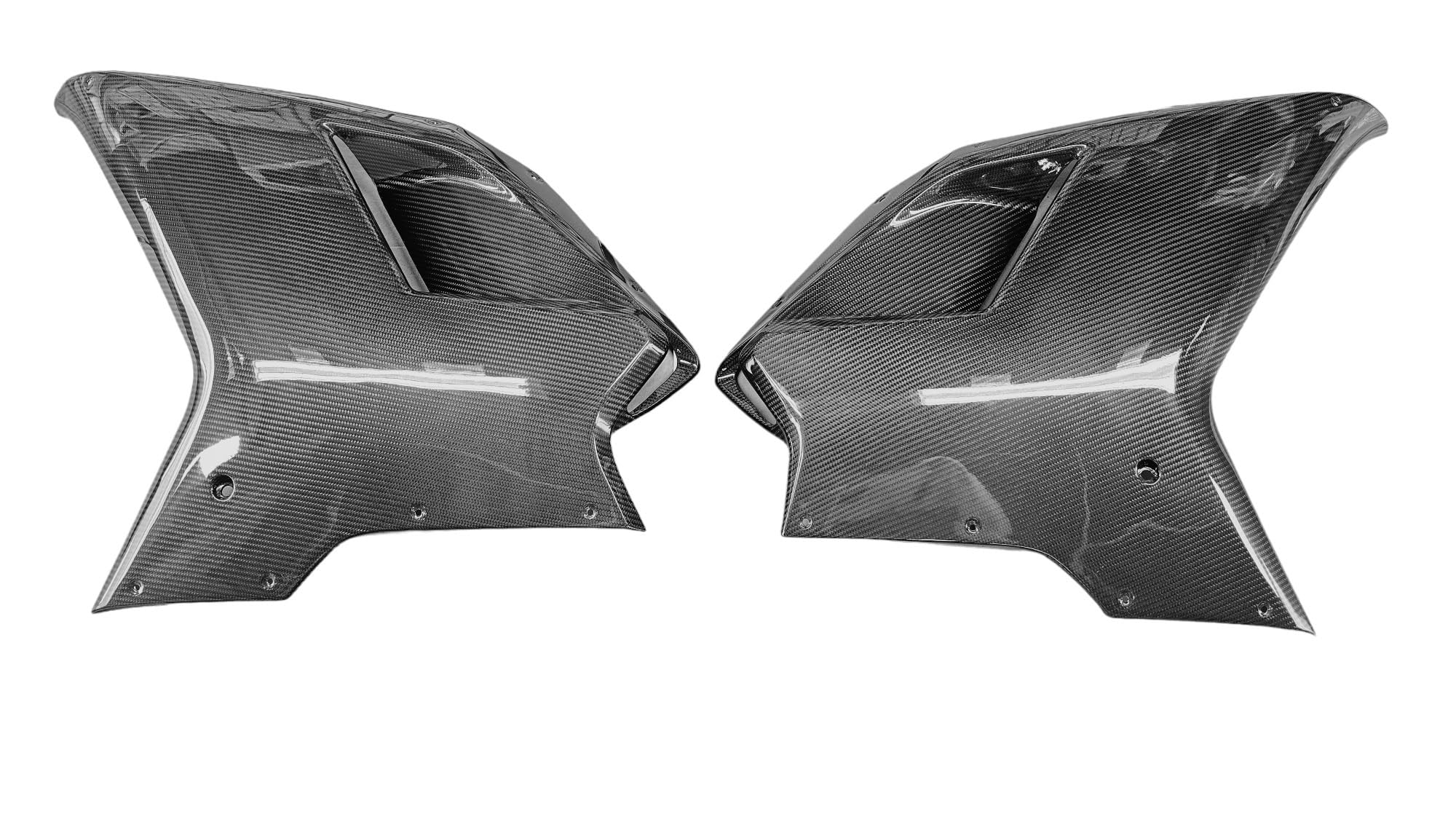 TEKARBON Carbon Fiber Large Side Fairings for 2007-2012 Ducati 1198 1098 848, 2x2 Twill weave