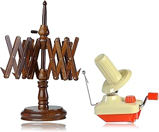 Wooden Yarn Ball Winder | Hand Operated Yarn Winder | Handcrafted Wooden Yarn Ball Winder for Knitting Crocheting - Knitter's Gifts Center Pull Ball Winder (Winder & Rosewood Swift)