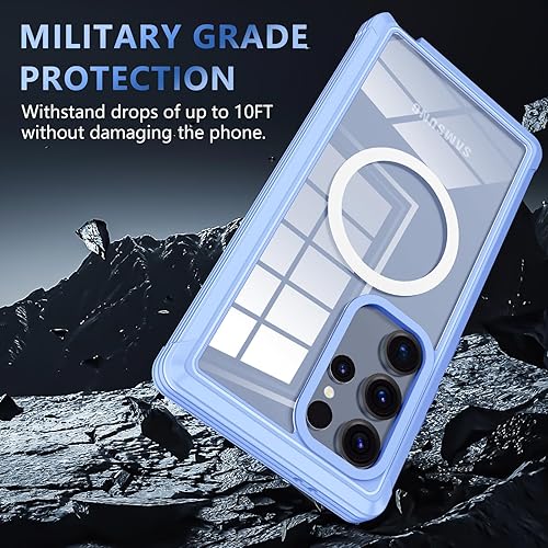 Miniatura 6 de Hekodonk Funda para Galaxy S24 Ultra, compatible con Magsafe protector de pantalla de vidrio templado integrado y 2 protectores de lente de cámara