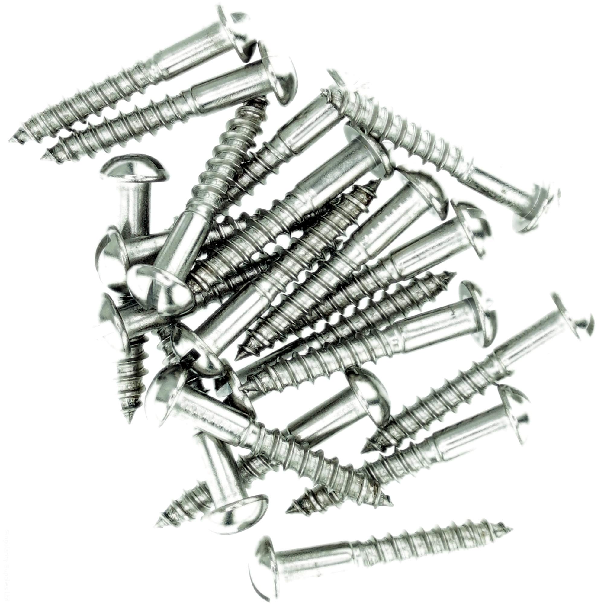 Singularity Supplies No.3 X 0.48 (2.5Mm X 12Mm) Slot Pan Wood Screw - Stainless Steel (A2) (Pack Of 20)