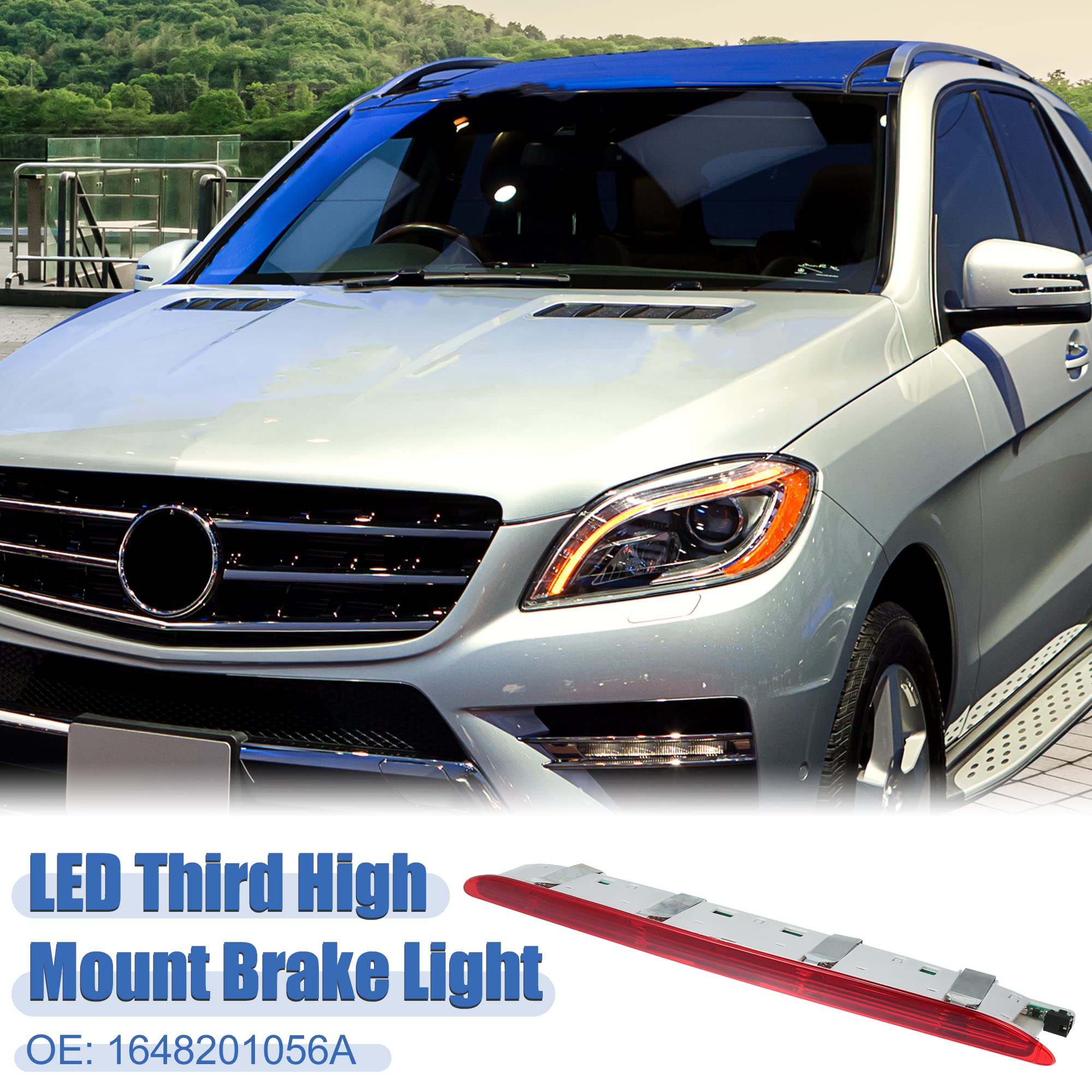 X AUTOHAUX High Level Third Rear Brake Stop Light 1648201056A for Mercedes-Benz W164 ML Class ML320 ML350 ML500 ML550 ML63AMG 2005-2011